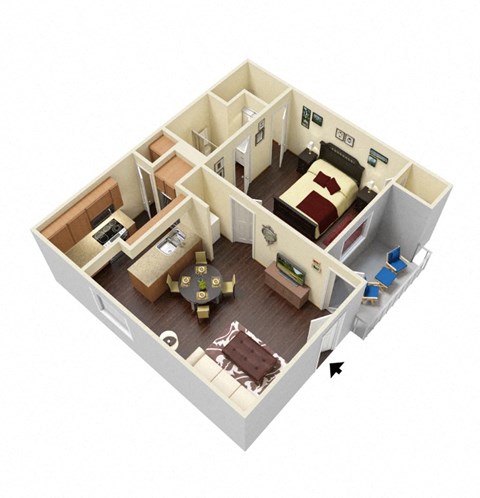 The Marlow - 1 Bed, 1 Bath (With Furniture)